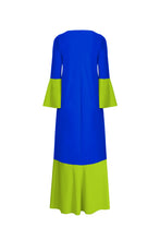 Leela Contrast Colour Long Kaftan Dress