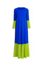 Leela Contrast Colour Long Kaftan Dress
